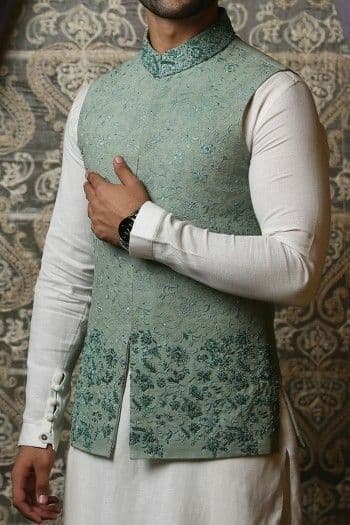 Elegant Embroidered Nehru Jacket For Wedding
